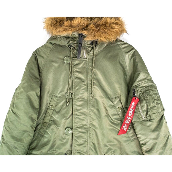 Alpha Industries Parka Jacket Men’s Size Small Green - Picture 5 of 14